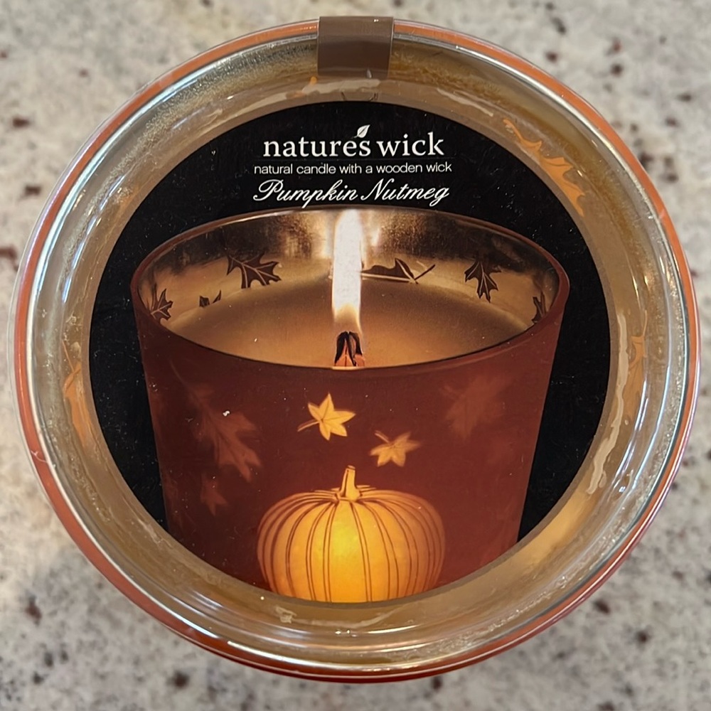 Natures Wick Pumpkin Nutmeg Wood Wick Candle